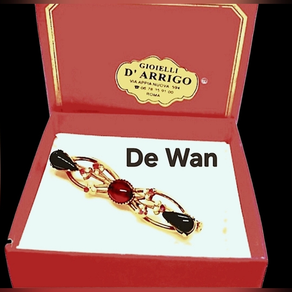 De Wan Italy Mid- Century Gemstone Brooch